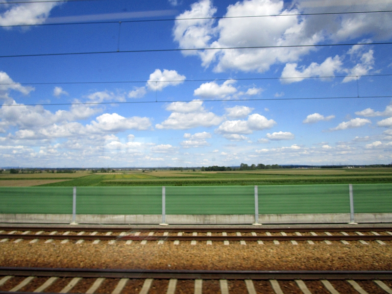 Blick aus dem Zugfenster im Tullnerfeld