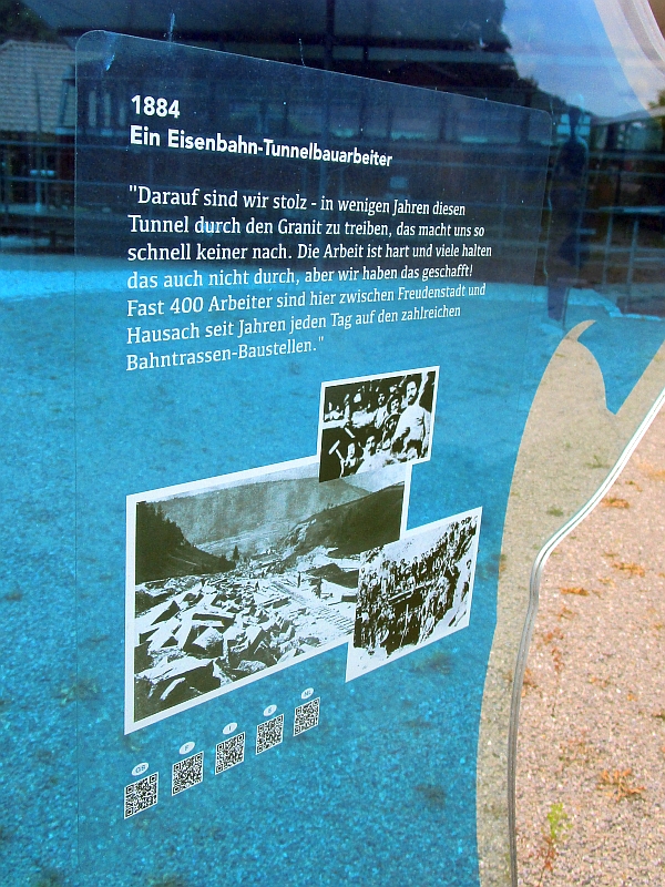 Ausstellungstext zu einem Eisenbahn-Tunnelbauarbeiter am Bahnpunkt Schiltach