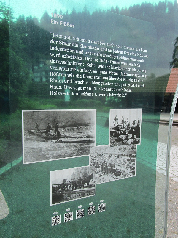 Ausstellungstext zu einem Flößer am Bahnpunkt Schiltach