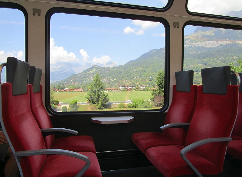 Blick aus dem Zugfenster bei Saint-Gervais