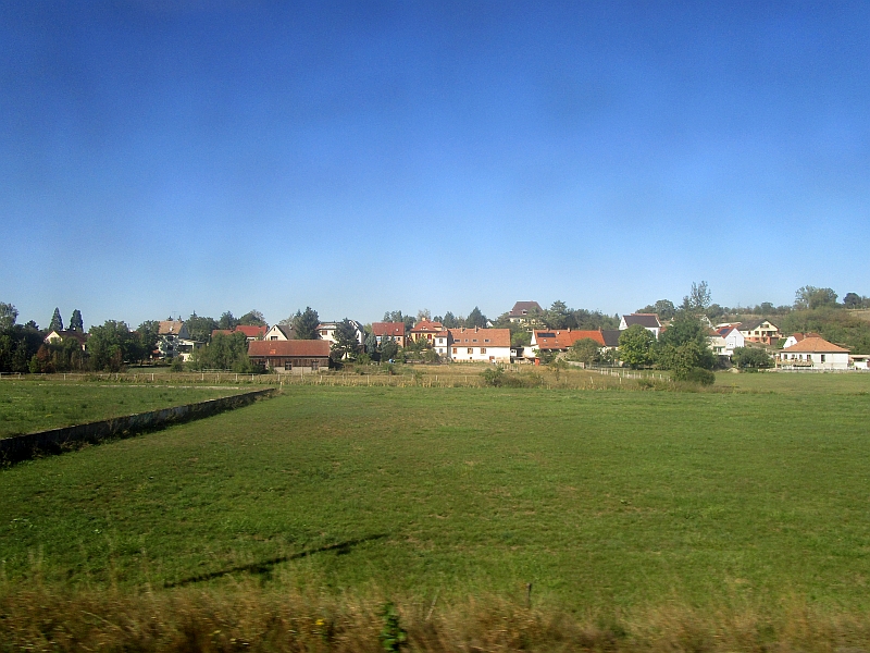 Blick aus dem Zugfenster zwischen Dettwiller und Wilwisheim