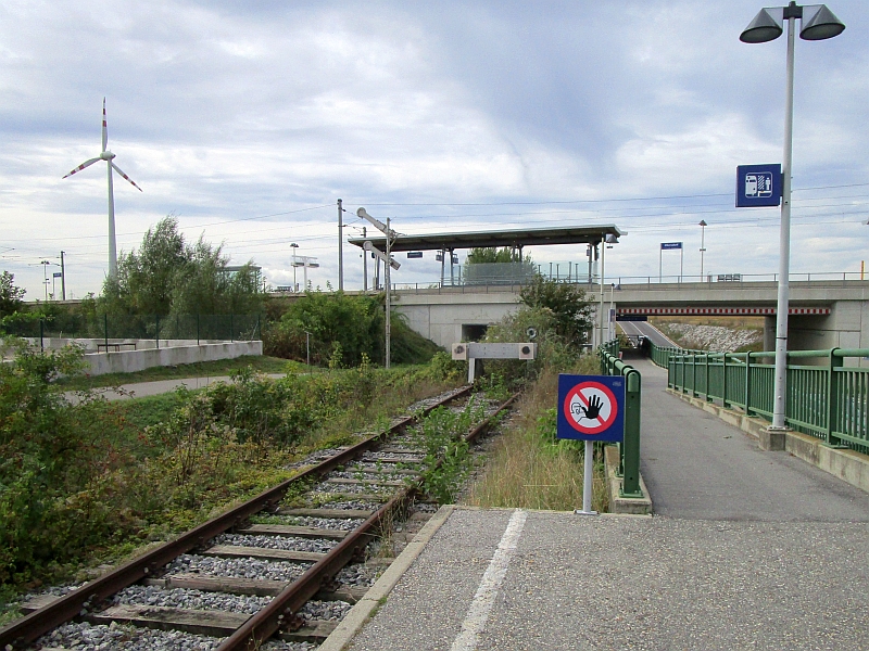 Streckenende der Stammersdorfer Lokalbahn in Obersdorf