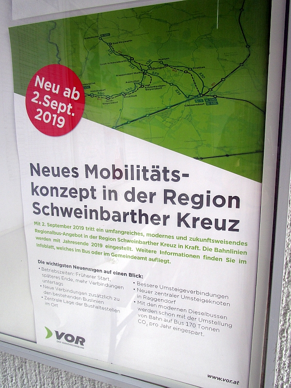 Plakat zur Umstellung des Schweinbarther Kreuzes auf Busverkehr