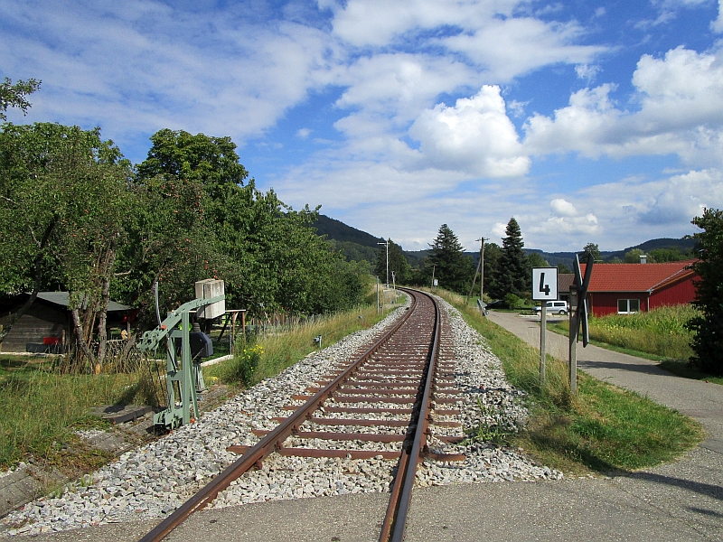 Gleis der Oberen Wieslauftalbahn nach Welzheim