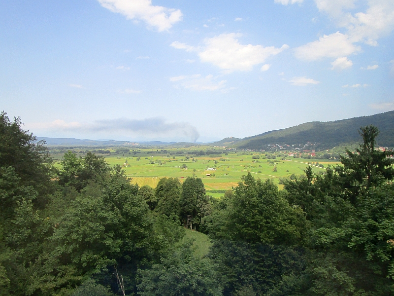 Blick vom Zug auf das Laibacher Moor