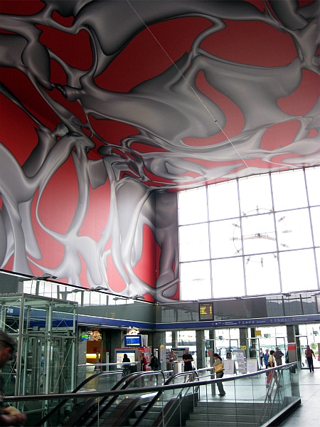 Deckengemälde im Hauptbahnhof Graz