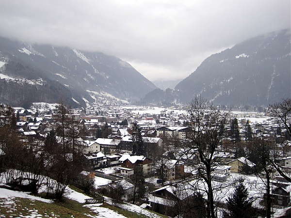 Blick auf das winterliche Schruns