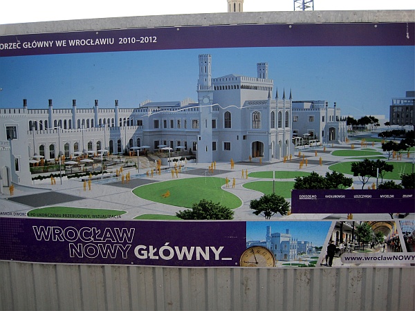 Pläne für den Bahnhofsumbau Breslau