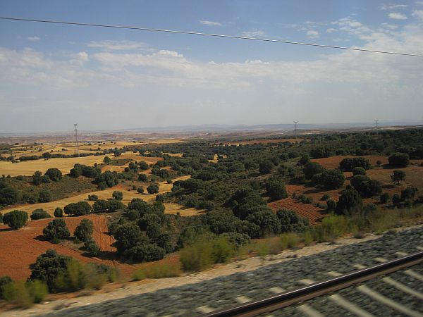 Fahrt auf der Hochgeschwindigkeitsstrecke Madrid-Barcelona