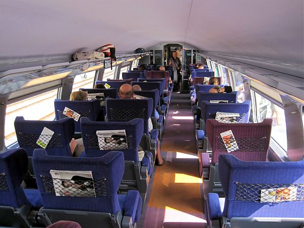 1. Klasse im Oberdeck des TGV Duplex