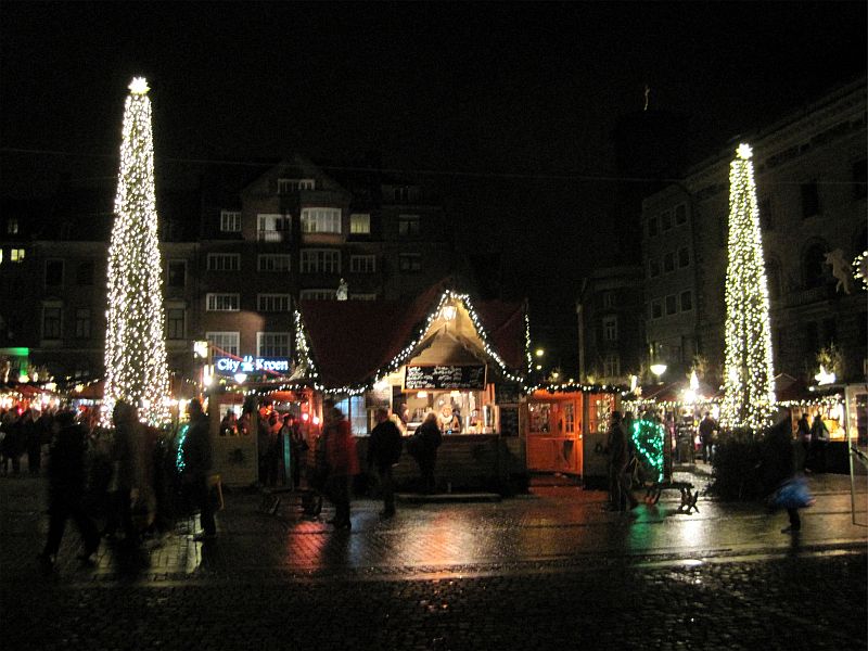 Weihnachtsmarkt auf dem Gammeltorv-Platz Kopenhagen