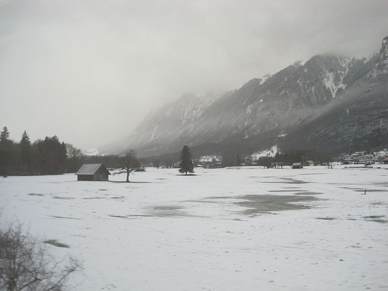 Fahrt durch das winterliche Rheintal
