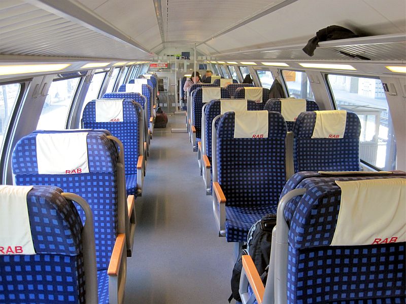 1. Klasse im Doppelstockwagen des IRE
