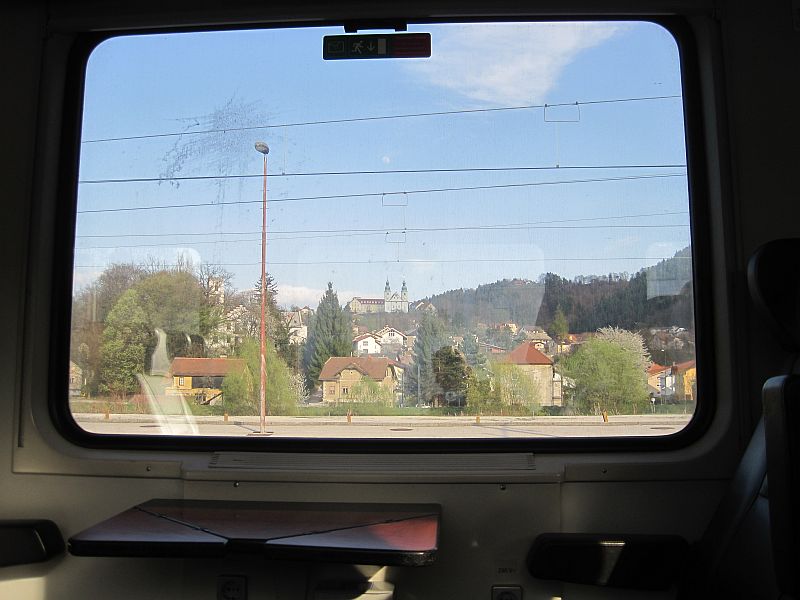 Blick aus dem Fenster auf St. Josef in Celje