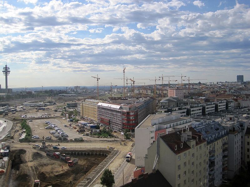 Blick auf den Neubau des Hauptbahnhofs Wien