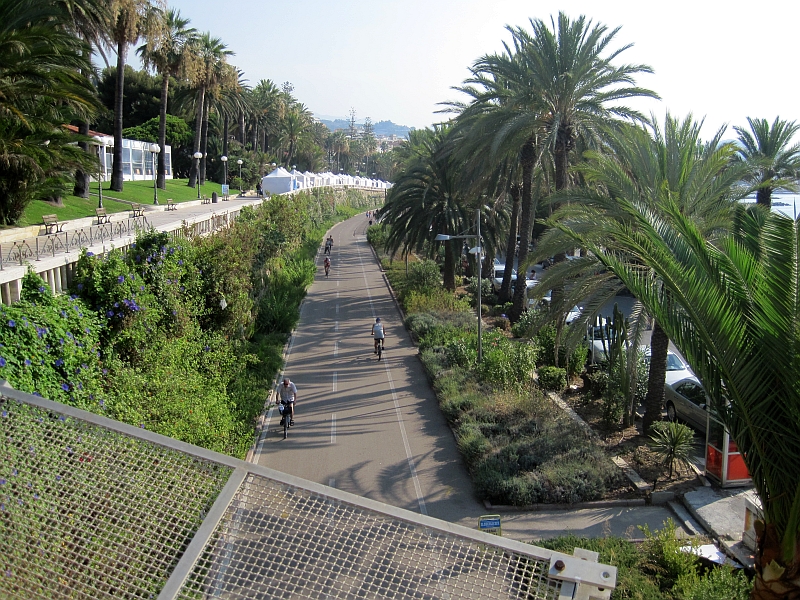 Radweg auf der ehemaligen Bahntrasse in Sanremo