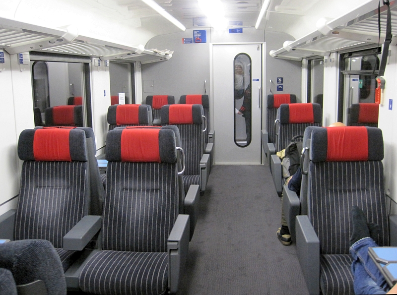 1. Klasse im SBB-Intercity von Stuttgart nach Zürich