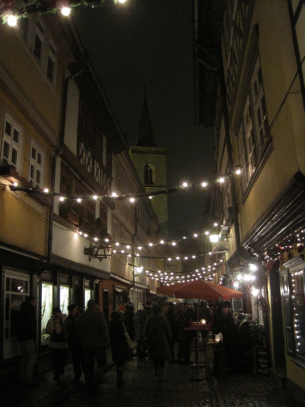 Weihnachtsstimmung auf der Krämerbrücke in Erfurt