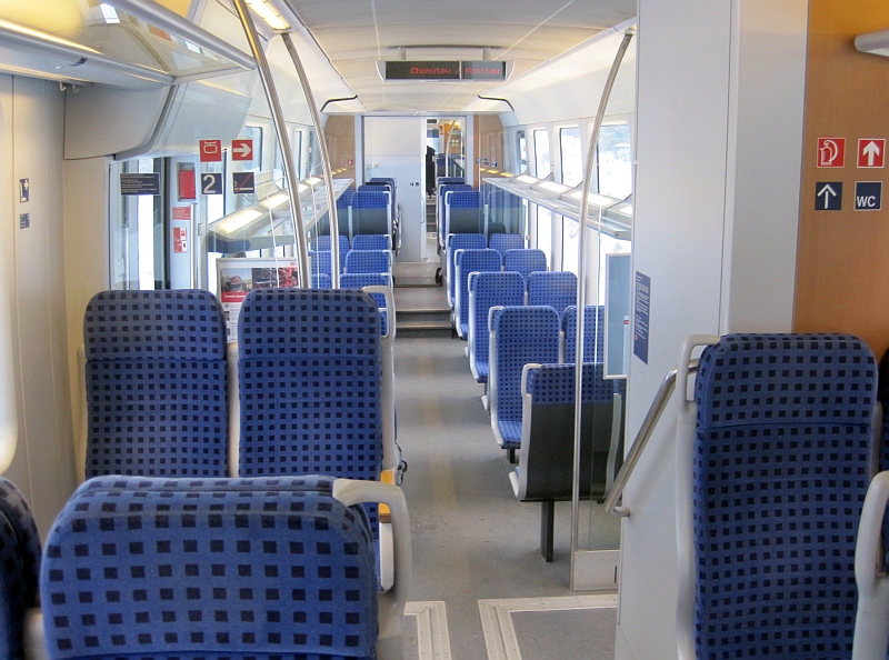 Innenraum des Desiro der Erzgebirgsbahn