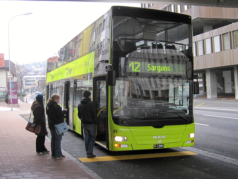 Doppeldeckerbus von LIEmobil in Vaduz