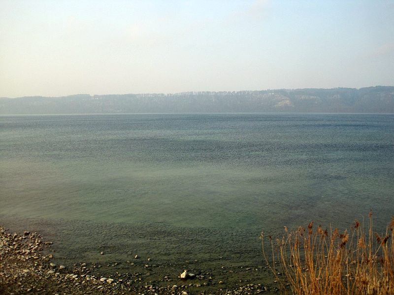 Blick auf den Bodensee bei der Fahrt auf der Bodenseegürtelbahn
