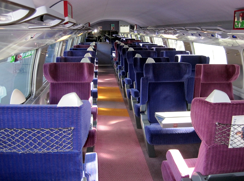 1. Klasse im Oberdeck des TGV Duplex
