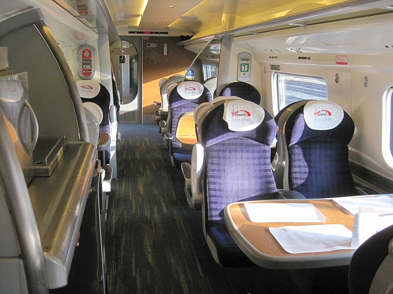 1. Klasse im Pendolino Britannico von Virgin Trains