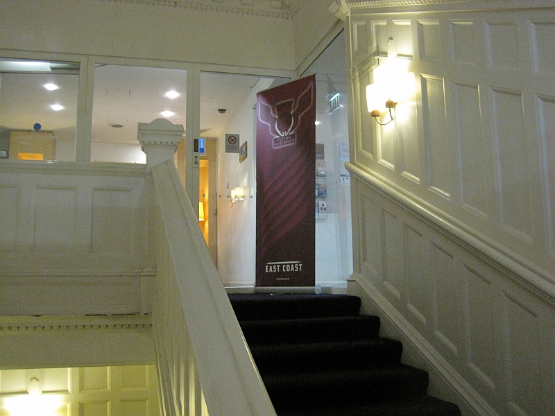 Treppenaufgang zur First Class lounge in Edinburgh Waverly
