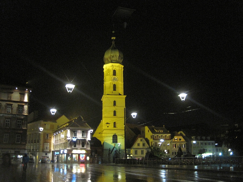 Franziskanerkirche Graz bei Nacht