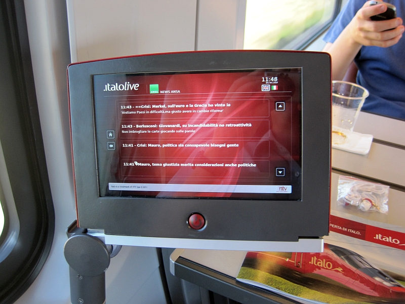 Nachrichten auf dem Monitor im .italo