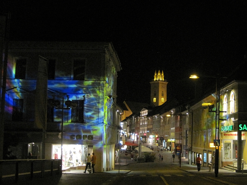 Lichtkunst zwischen Drau und Hauptplatz Villach