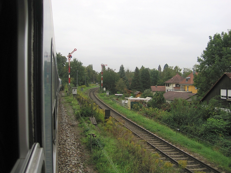 Zusammentreffen von Bodenseegürtelbahn und Allgäubahn in Lindau