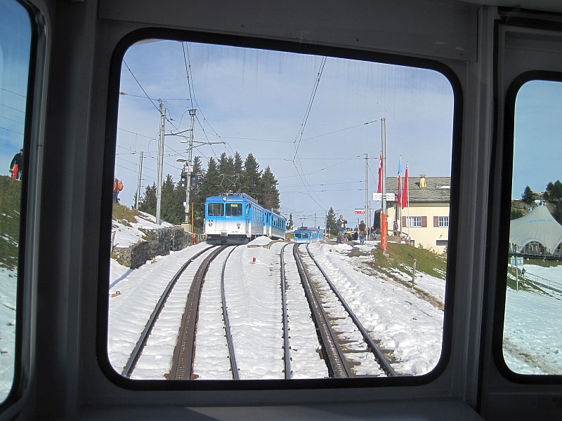 Einfahrt mit der Arth-Rigi-Bahn nach Rigi Staffel