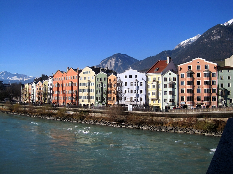 Häuserzeile am Inn in Innsbruck