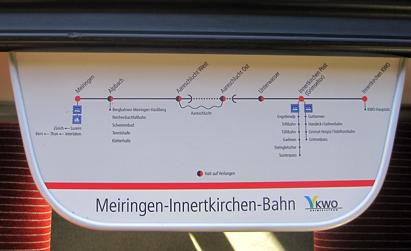 Streckenplan der Meiringen-Innertkirchen-Bahn