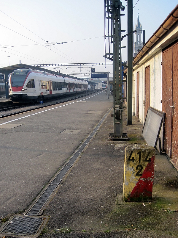 Kilometerstein 414,2 am Bahnhof Konstanz