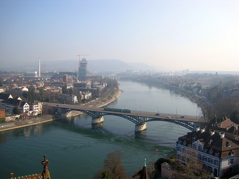 Blick vom Münsterturm Basel auf den Rhein