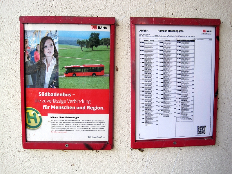Haltestelle der SüdbadenBus in Ramsen