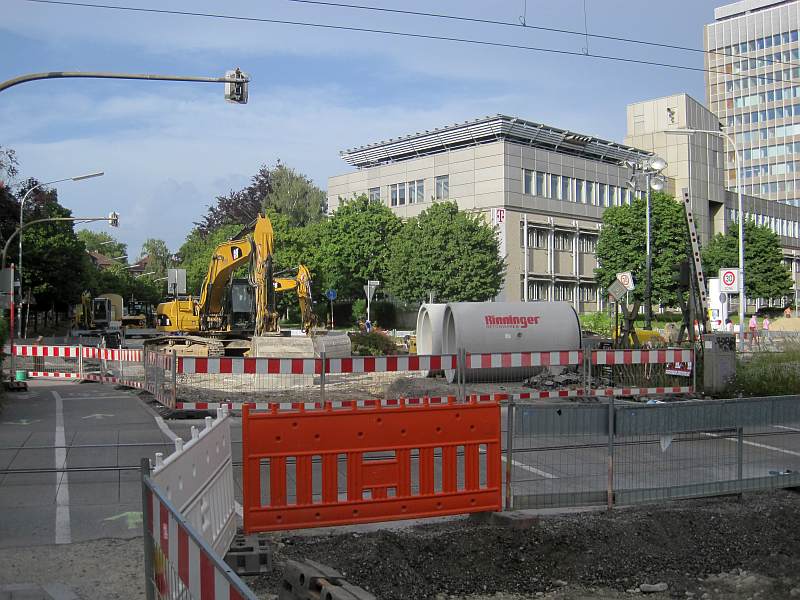 Baustelle an einem Bahnübergang in Konstanz