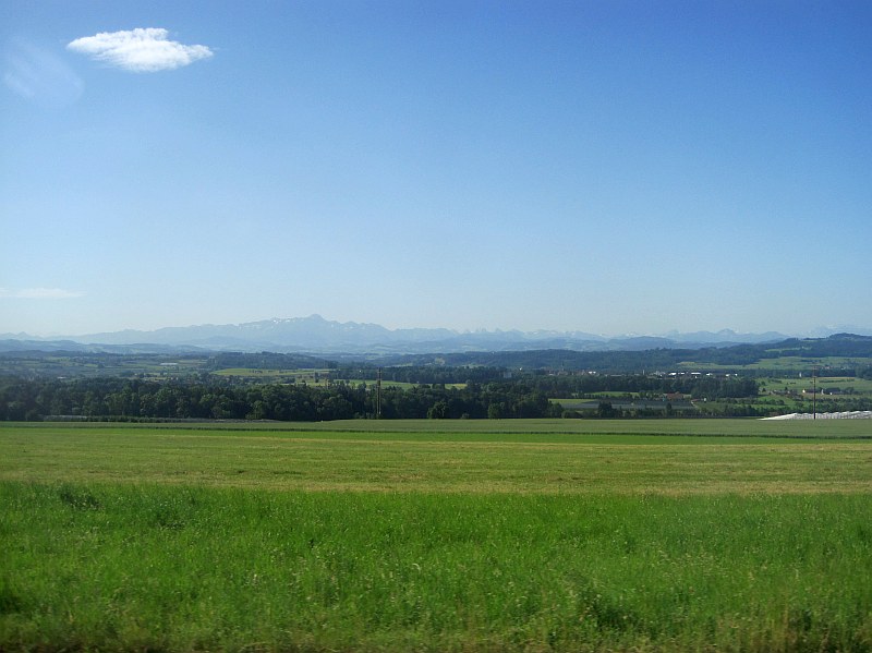 Blick aus dem Zugfenster zwischen Kreuzlingen und Weinfelden