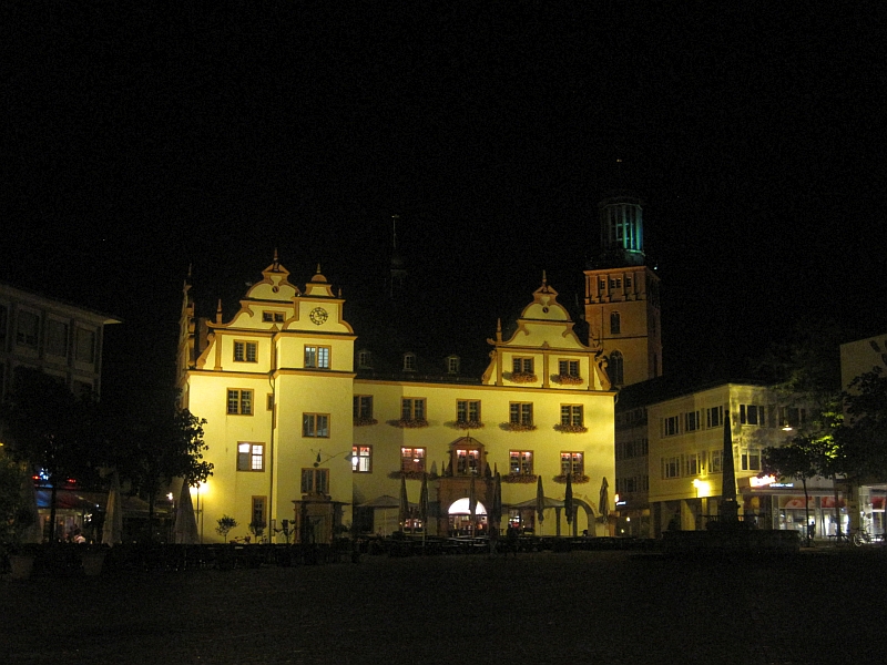 Marktplatz Darmstadt bei Nacht