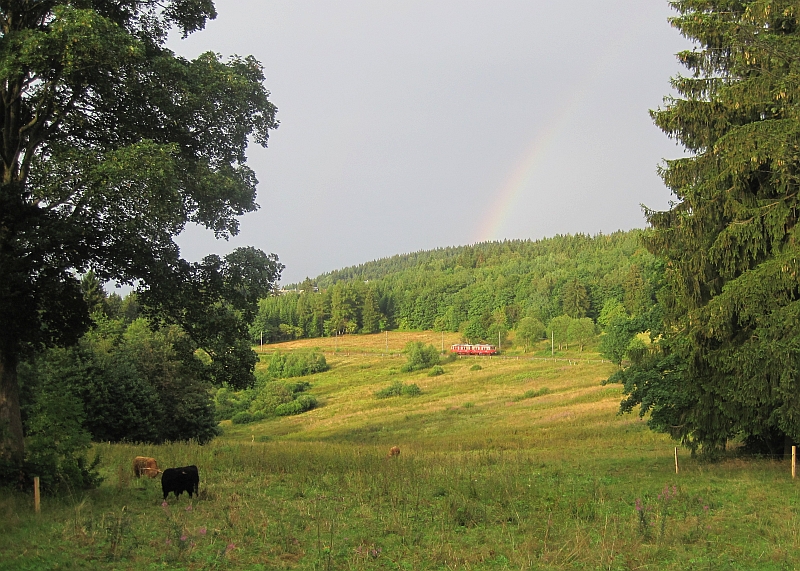Regenbogen über der Flachstrecke Cursdorf-Lichtenhain