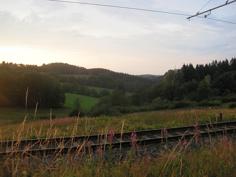 Abendsonne über dem Thüringer Wald