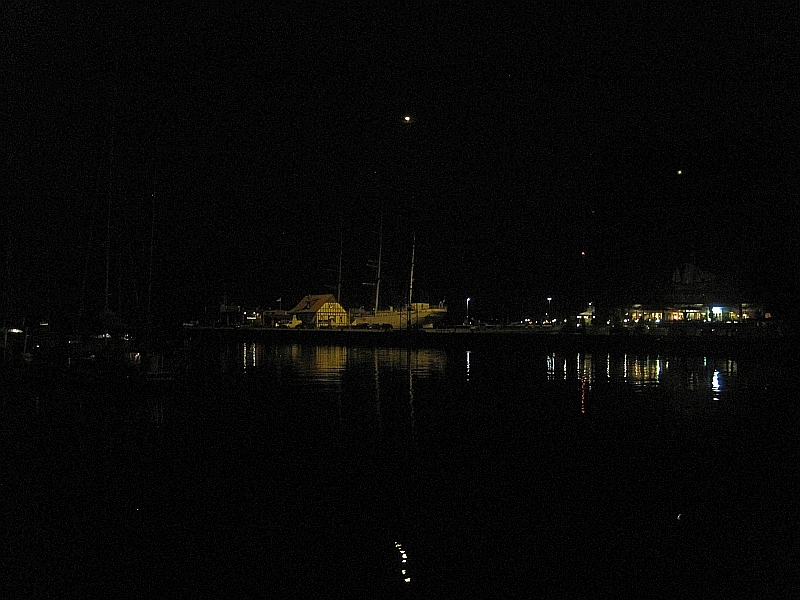 Hafen von Stralsund bei Nacht