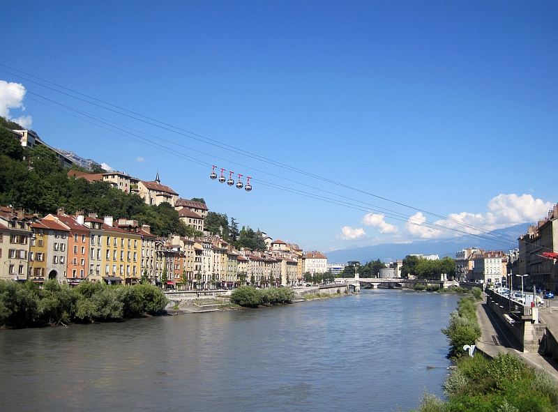 Grenoble mit Seilbahn über die Isère hinauf zur Bastille