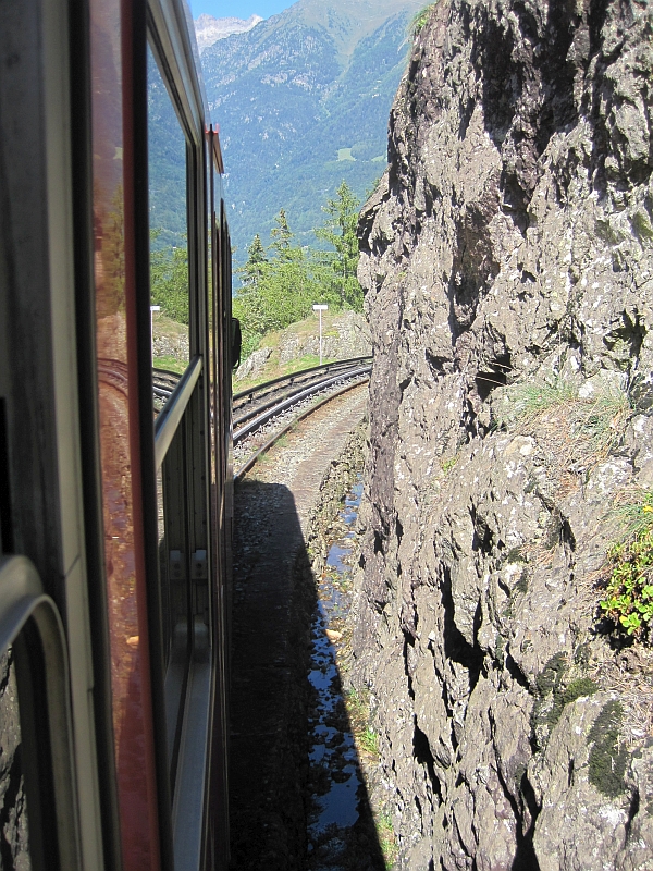 Zahnstangenabschnitt des Mont-Blanc-Express