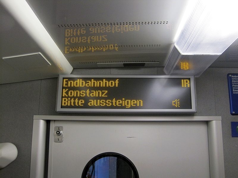 Displayanzeige Endbahnhof Konstanz