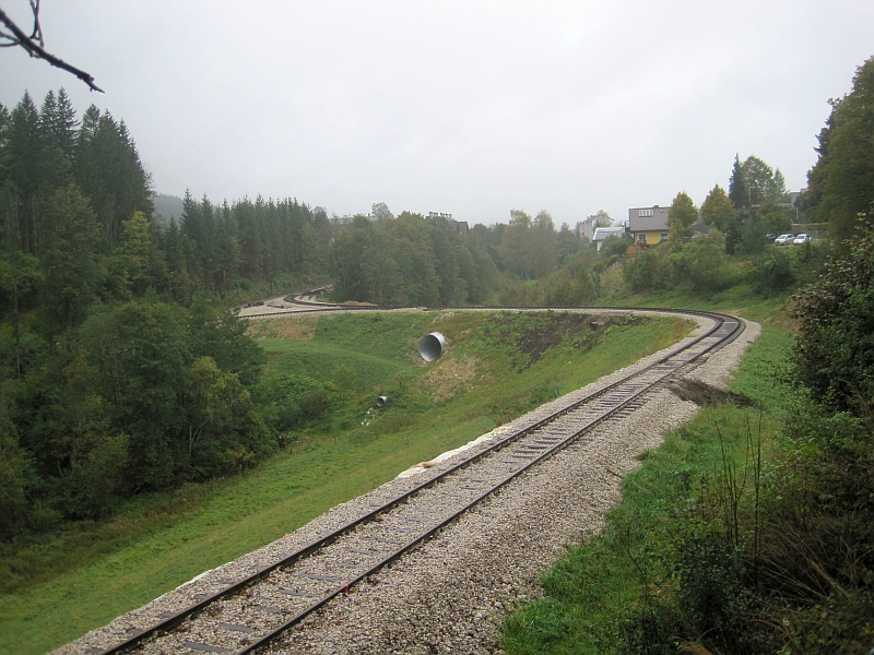 Im Bau befindliches Gleisdreieck der Museumstramway Mariazell-Erlaufsee