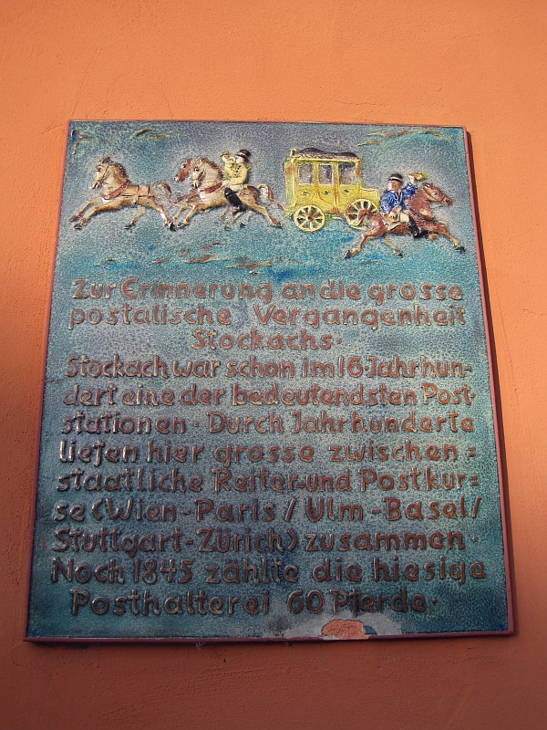 Tafel am Postamt Stockach