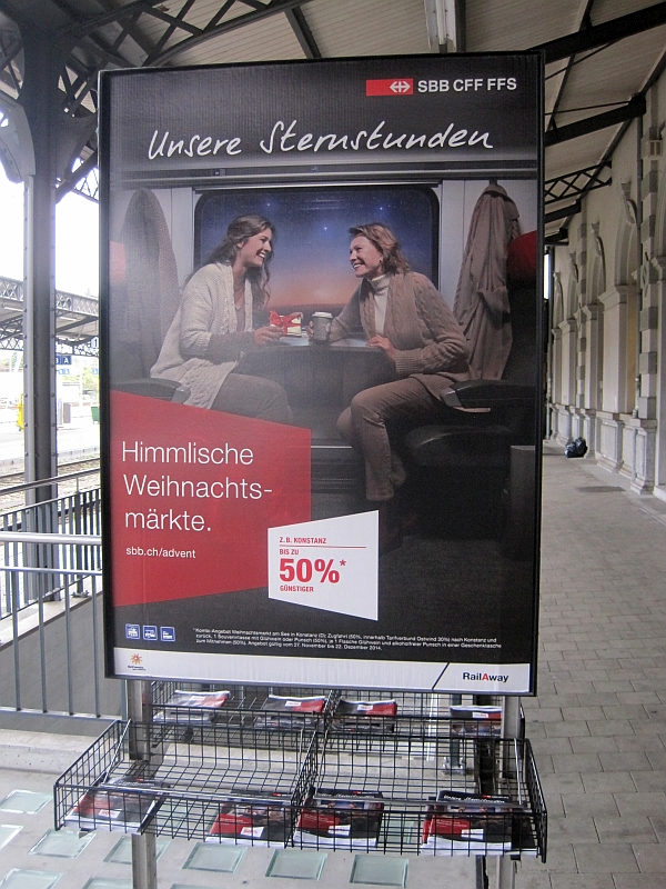 SBB-Werbung für Weihnachtsmarktangebote